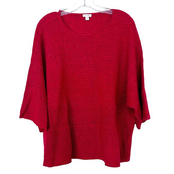 J. Jill Sweaters - J. Jill Pure Jill Red Wool Linen Blend Sweater Sz SP